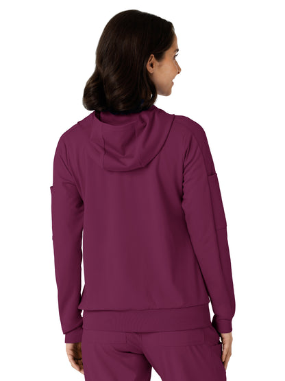 Knit Women’s Four-Pocket Zip Hoodie - 8159 - Wine