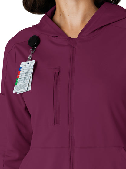 Knit Women’s Four-Pocket Zip Hoodie - 8159 - Wine