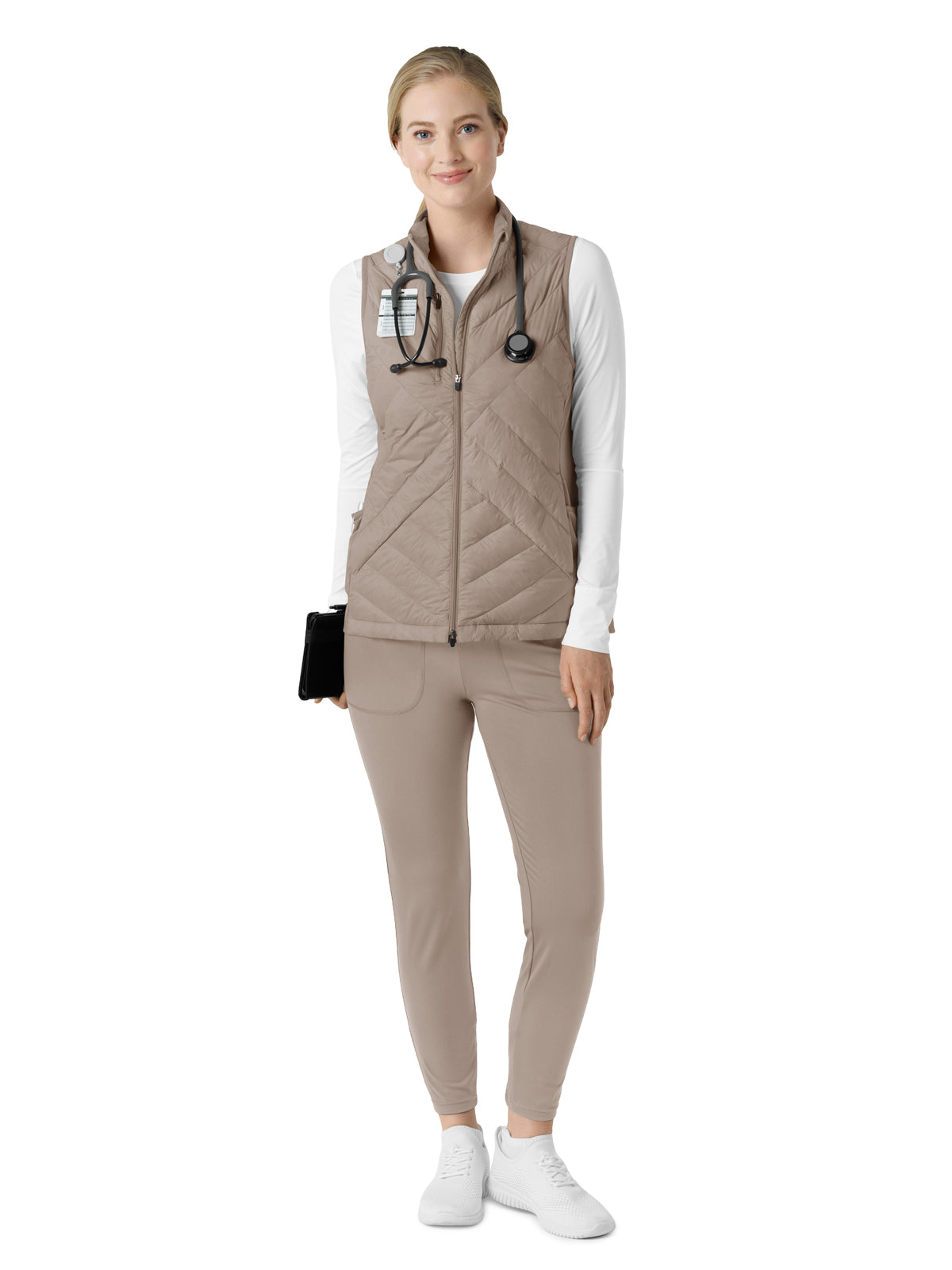 Women's Six-Pocket Quilted Vest - 8277 - Haze