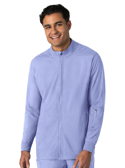 Men's Four-Pocket Warm-Up Jacket - 8351 - Ceil Blue