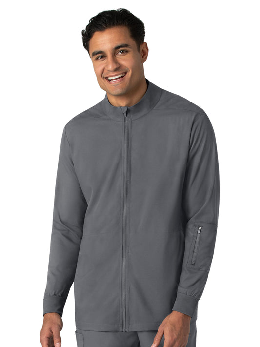 Men's Four-Pocket Warm-Up Jacket - 8351 - Pewter