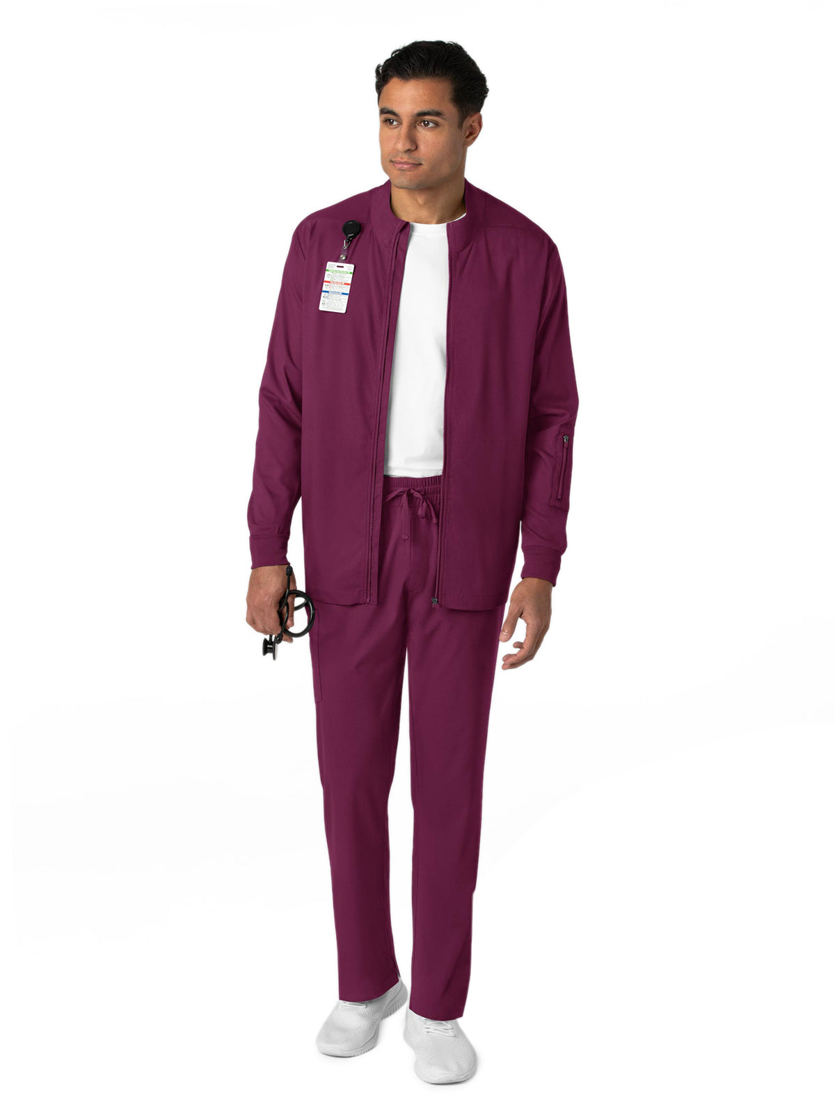 Men's Four-Pocket Warm-Up Jacket - 8351 - Wine