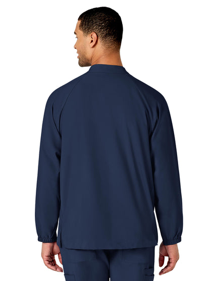 Men's Three-Pocket Zip-Front Warm-Up Scrub Jacket - 8355 - Navy