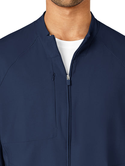 Men's Three-Pocket Zip-Front Warm-Up Scrub Jacket - 8355 - Navy