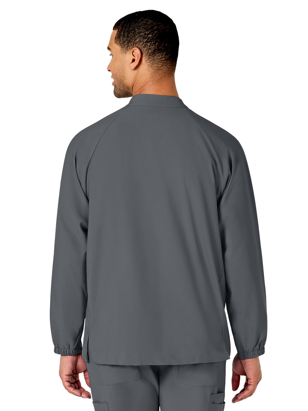 Men's Zip-Front Warm-Up Scrub Jacket - 8355 - Pewter