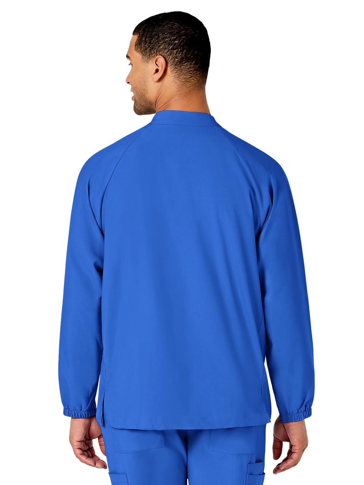 Men's Three-Pocket Zip-Front Warm-Up Scrub Jacket - 8355 - Royal