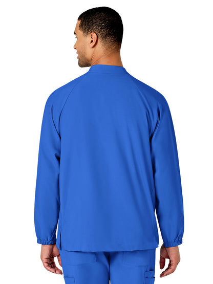 Men's Three-Pocket Zip-Front Warm-Up Scrub Jacket - 8355 - Royal