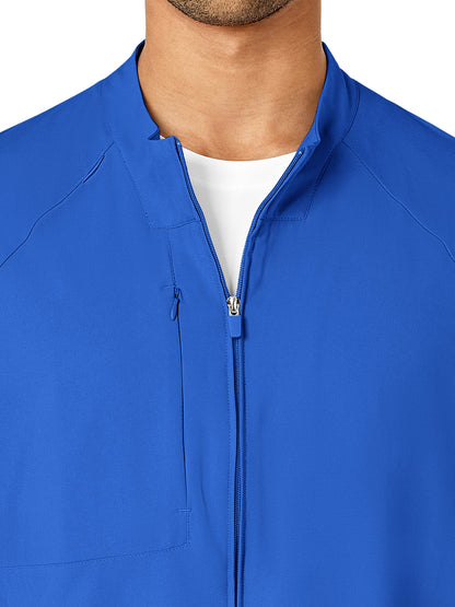 Men's Three-Pocket Zip-Front Warm-Up Scrub Jacket - 8355 - Royal