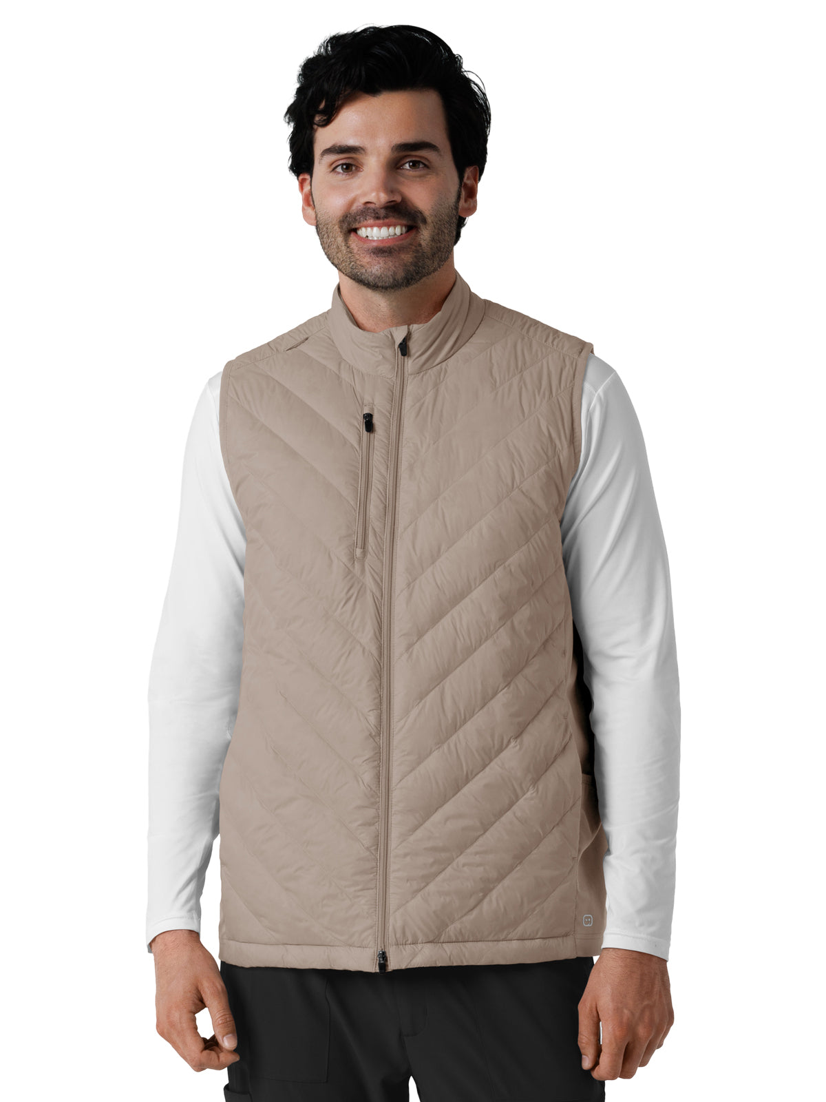 Men's Six-Pocket Quilted Vest - 8377 - Haze