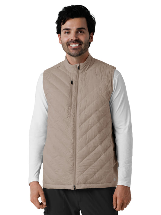 Men's Six-Pocket Quilted Scrub Vest - 8377 - Haze