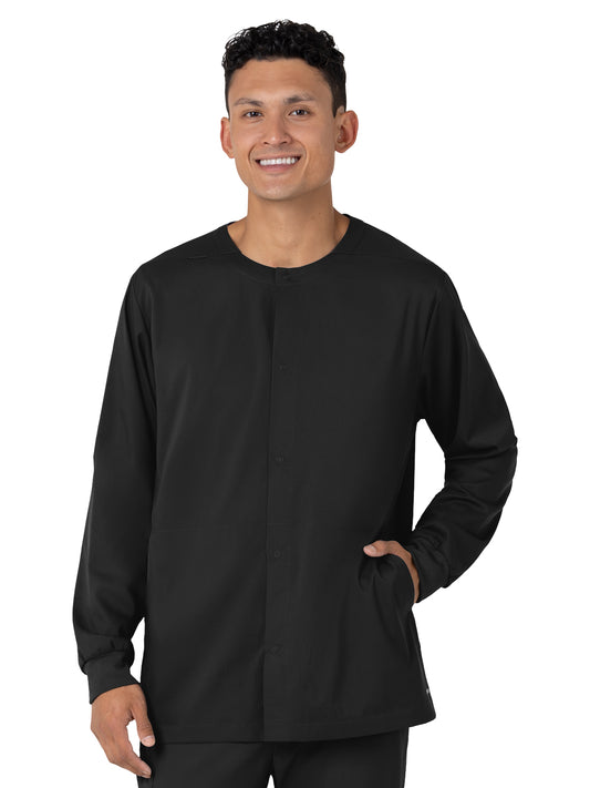 Men’s Two-Pocket Warm-Up Scrub Jacket - 8651 - Black