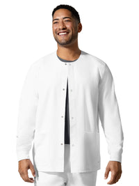 Unisex Two-Pocket Warm-Up Scrub Jacket - 8680 - White