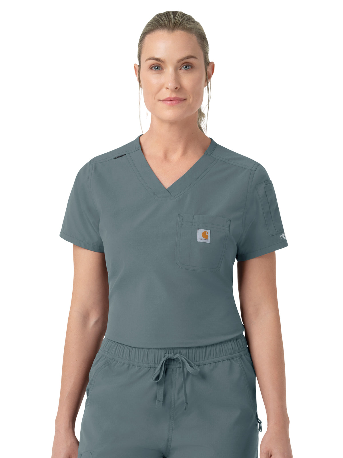 Women's Five-Pocket Tuck-in Scrub Top - C12139 - Rolling Thunder