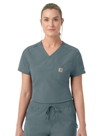 Women's Five-Pocket Tuck-in Scrub Top - C12139 - Rolling Thunder