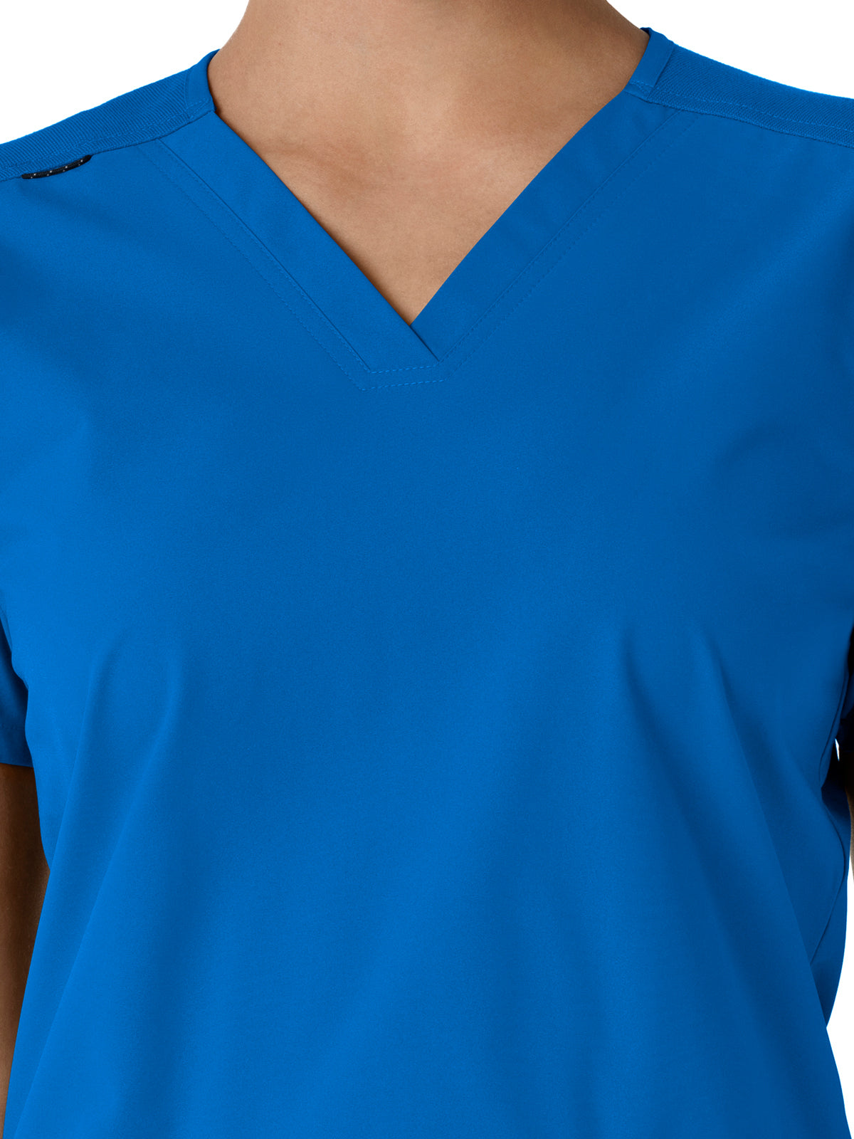 Women's Four-Pocket V-Neck Knit Panel Scrub Top - C12313 - Royal