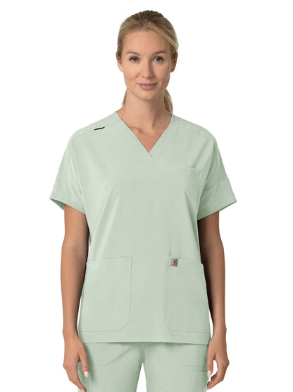 Women's Four-Pocket Oversized V-Neck Top - C13110 - Big Sky