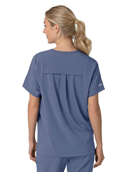 Women's Four-Pocket Oversized V-Neck Scrub Top - C13110 - Riverside