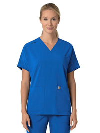 Women's Four-Pocket Oversized V-Neck Top - C13110 - Royal