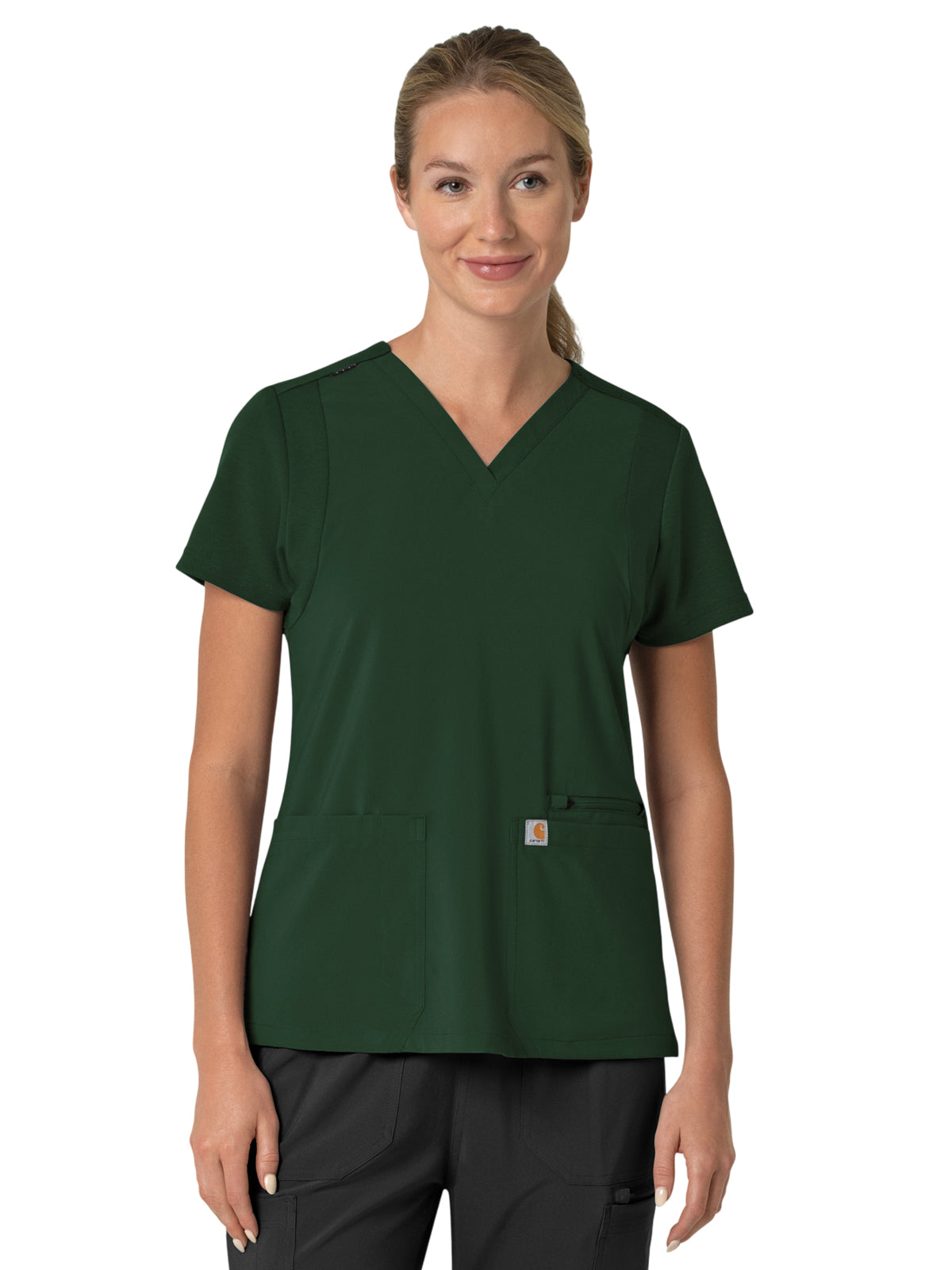 Women's Three-Pocket Flex Panel V-Neck Top - C13210 - Douglas Fir