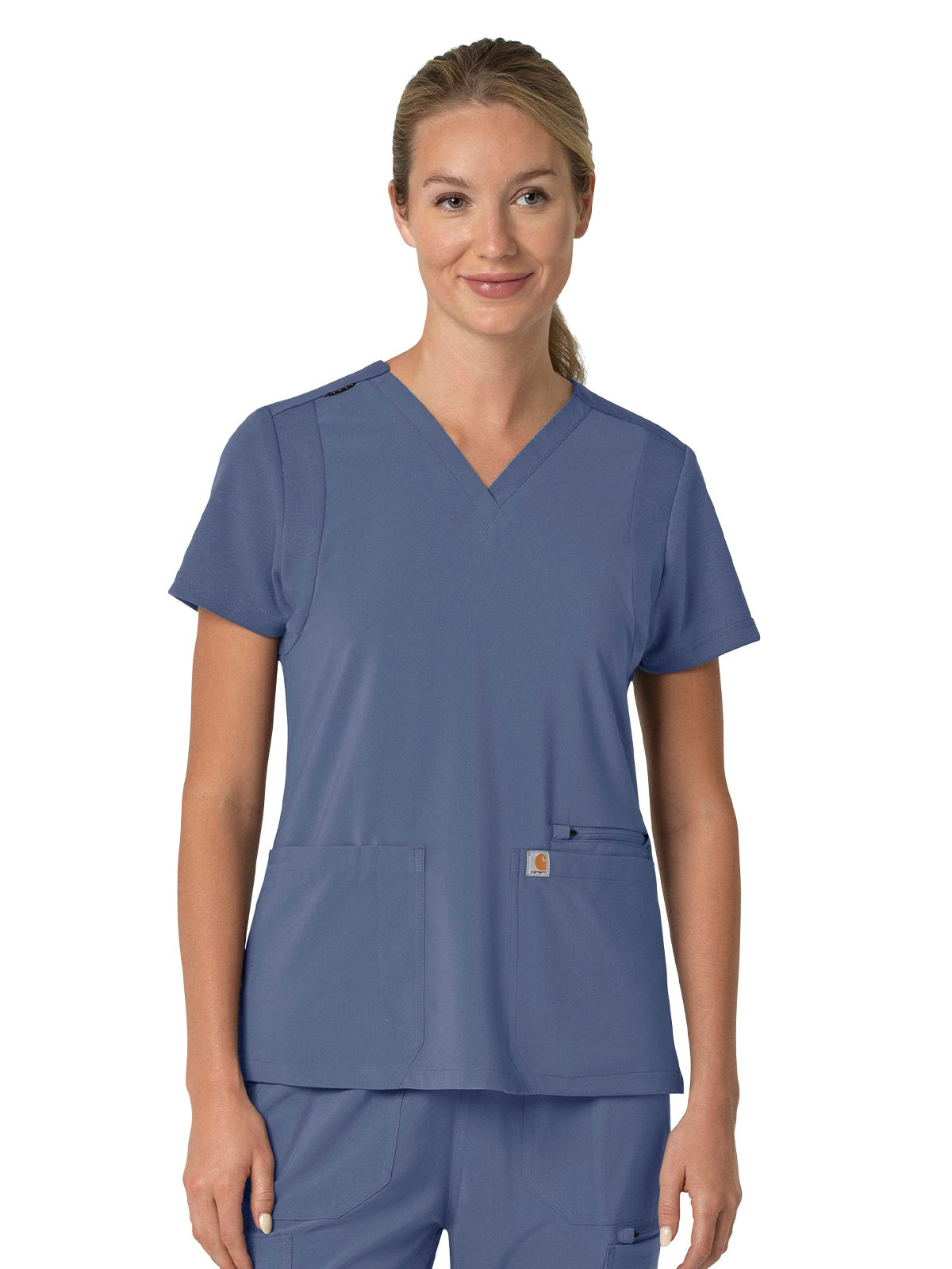 Women's Three-Pocket Flex Panel V-Neck Scrub Top - C13210 - Riverside