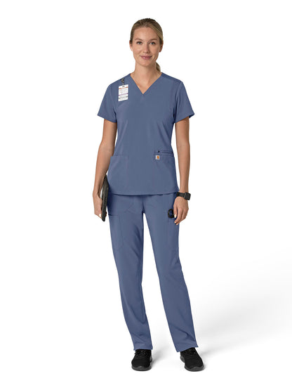 Women's Three-Pocket Flex Panel V-Neck Scrub Top - C13210 - Riverside