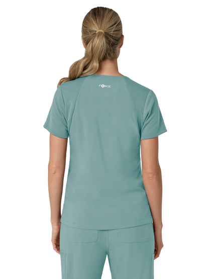 Women's Three-Pocket Flex Panel V-Neck Scrub Top - C13210 - Summer Blue