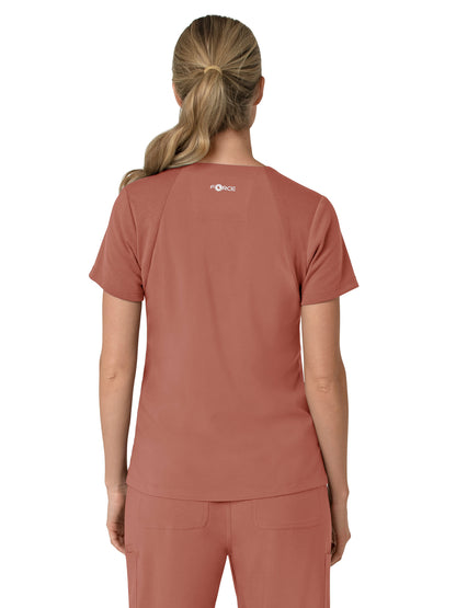 Women's Three-Pocket Flex Panel V-Neck Scrub Top - C13210 - Wildrose