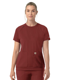 Women's Two-Pocket Crew Neck Scrub Top - C13290 - Amber Terrain