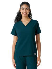 Women's Knit Panel Top - C13310 - Caribbean