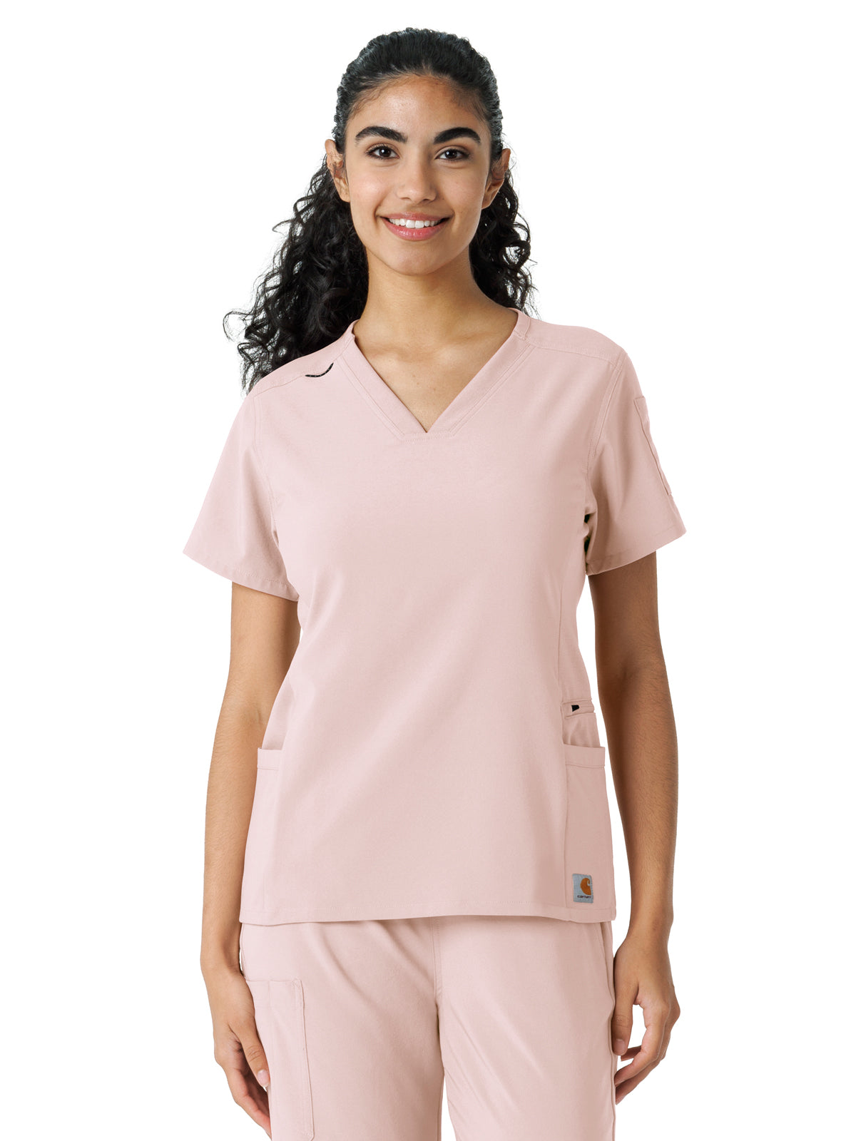Women's Knit Panel Top - C13310 - Soft Rose
