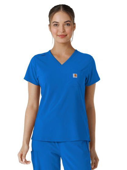 Women's One-Pocket Tuck-In Scrub Top - C13410 - Royal Blue