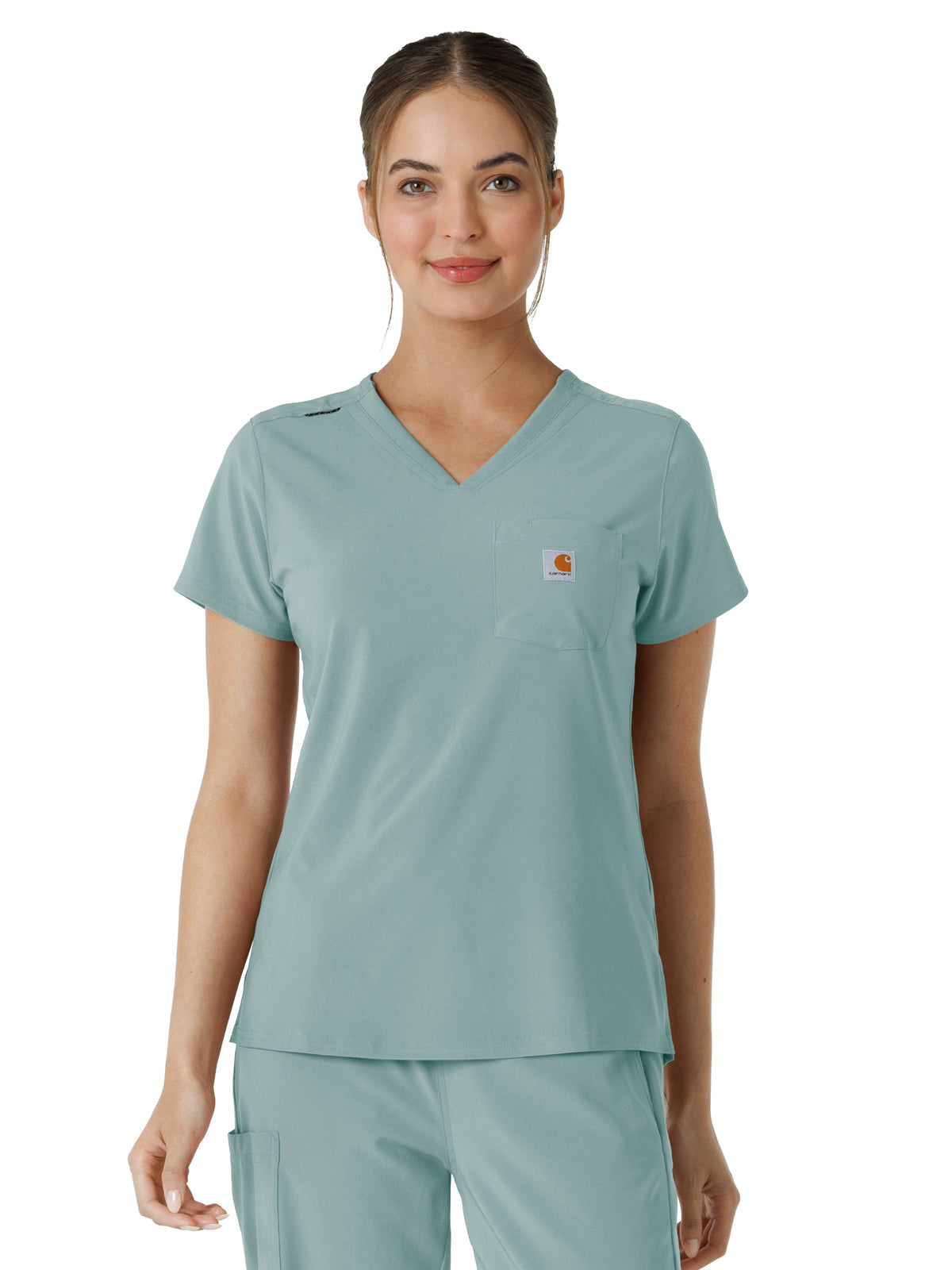 Women's One-Pocket Tuck-In Scrub Top - C13410 - Summer Blue