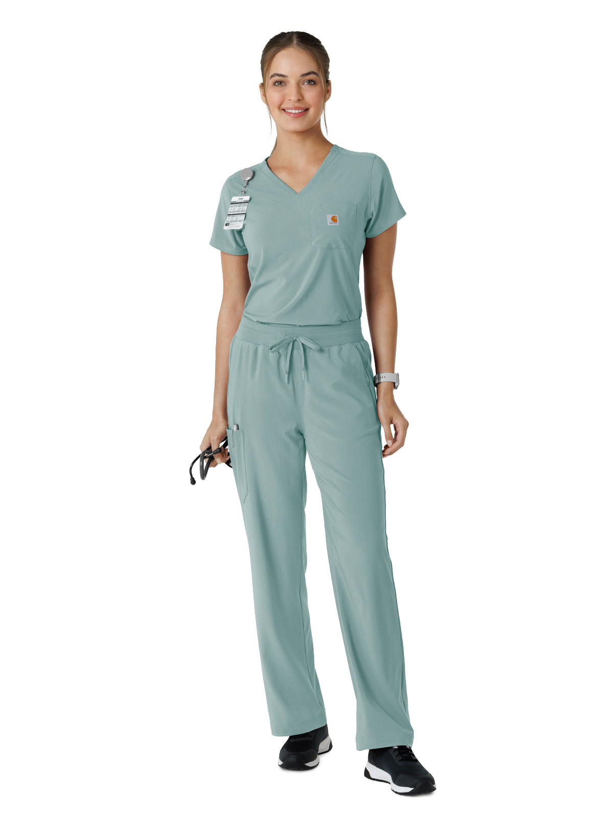 Women's One-Pocket Tuck-In Scrub Top - C13410 - Summer Blue