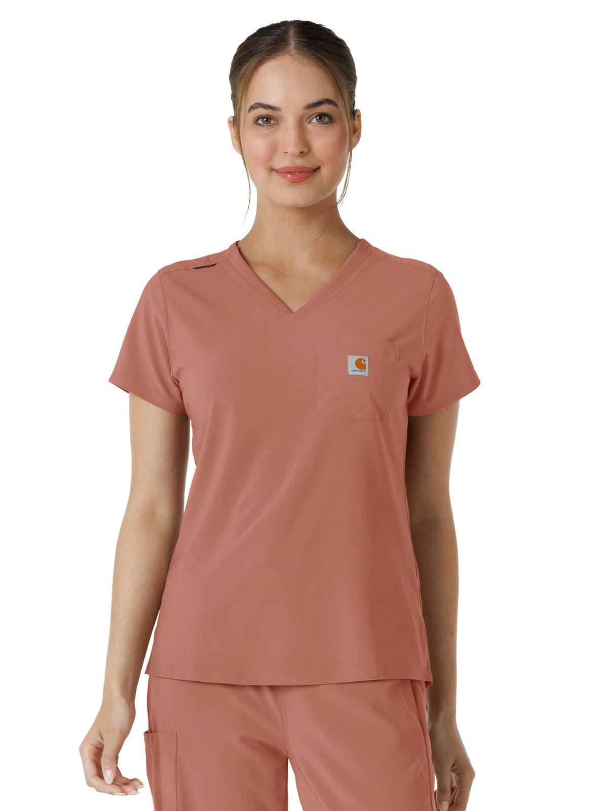 Women's One-Pocket Tuck-In Scrub Top - C13410 - Wildrose