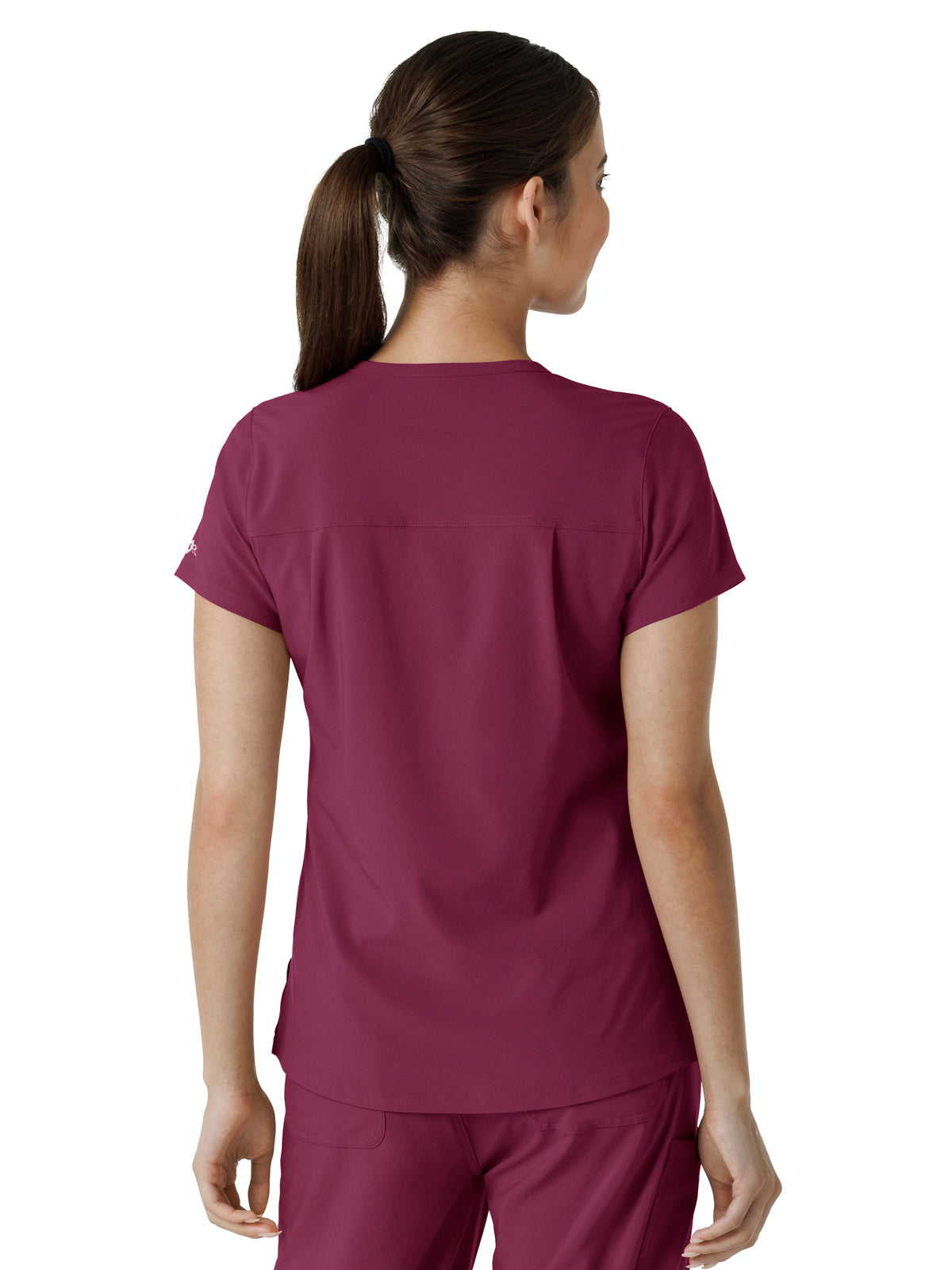 Women's One-Pocket Tuck-In Scrub Top - C13410 - Wine