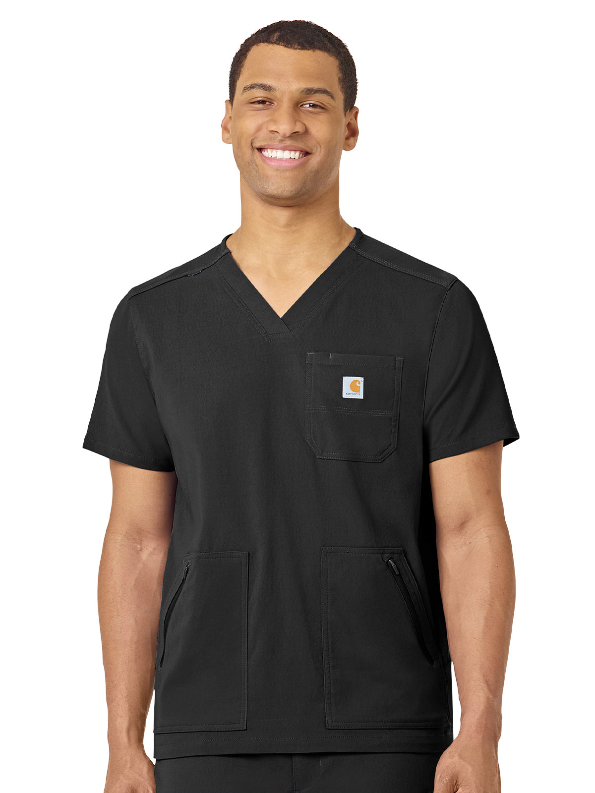 Men's Modern Fit 5-Pocket V-Neck Top - C15037 - Black