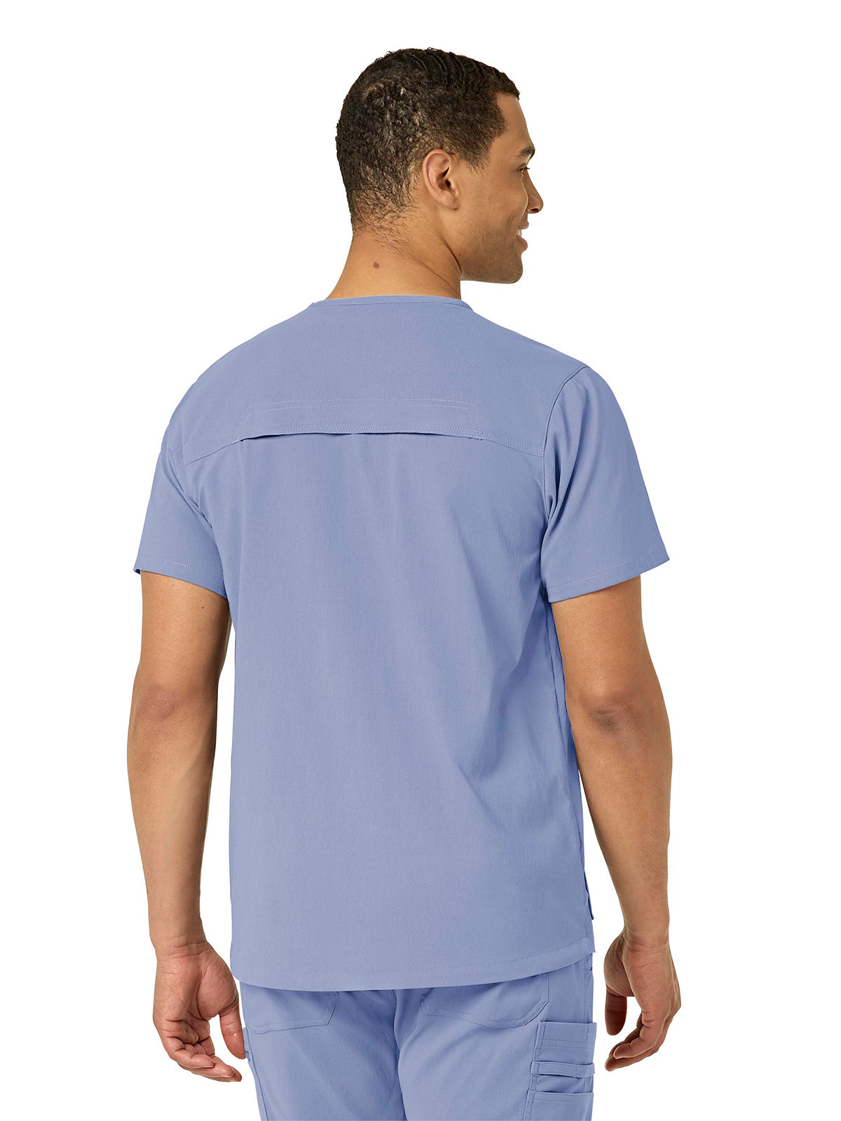 Men's Modern Fit 5-Pocket V-Neck Top - C15037 - Ceil Blue