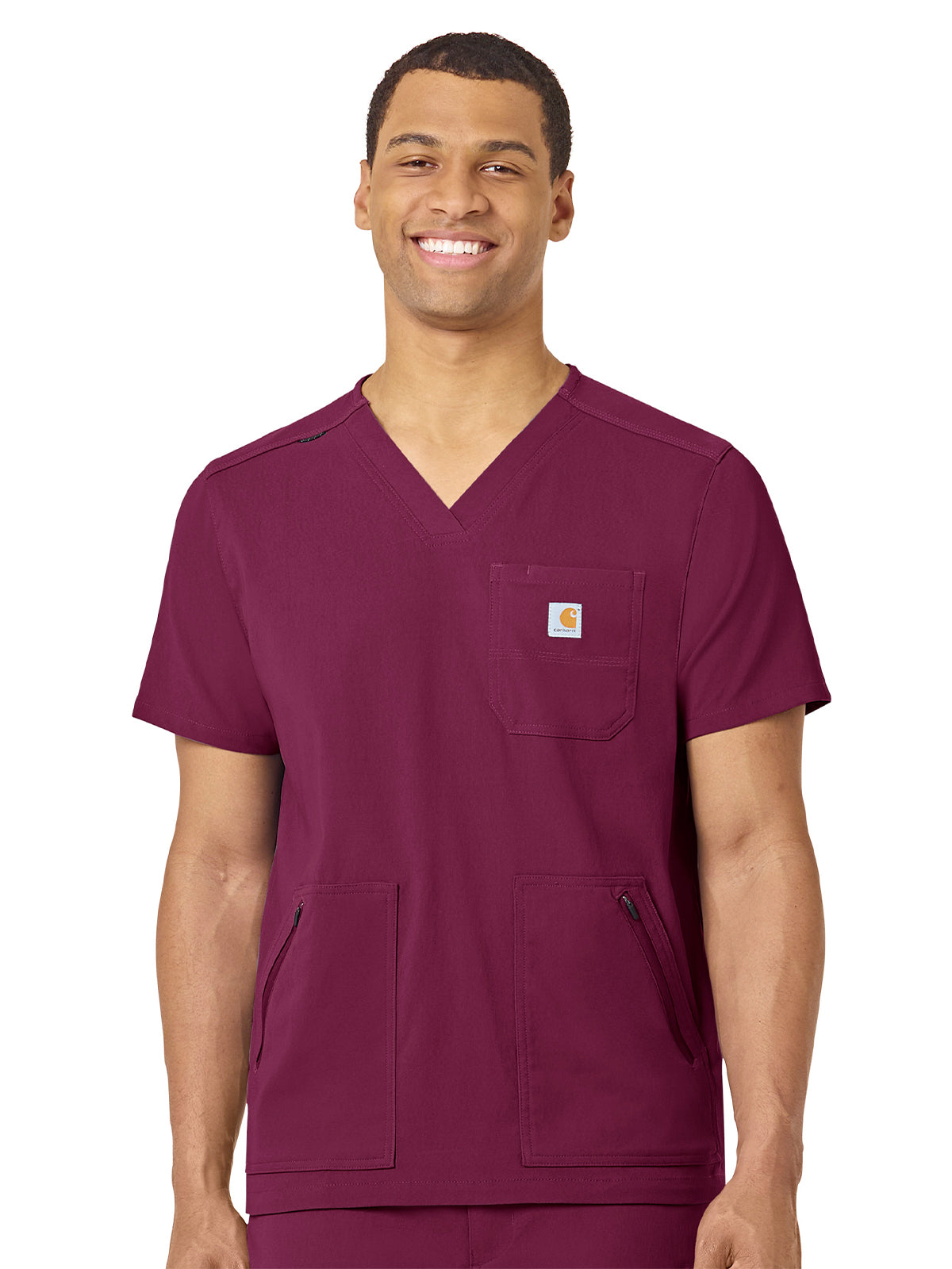 Men's Modern Fit 5-Pocket V-Neck Top - C15037 - Wine