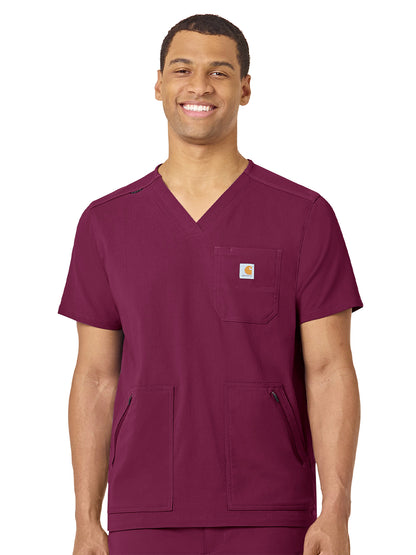 Men's Modern Fit 5-Pocket V-Neck Top - C15037 - Wine