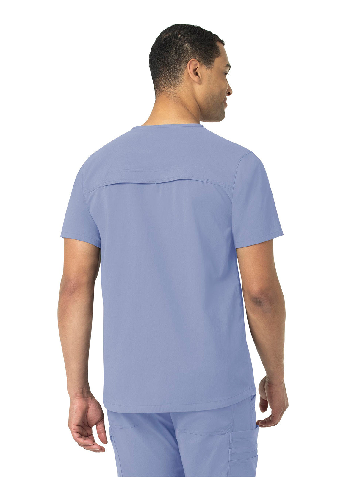 Men's Two-Pocket Modern Fit Tuck-In V-Neck Top - C15137 - Ceil Blue