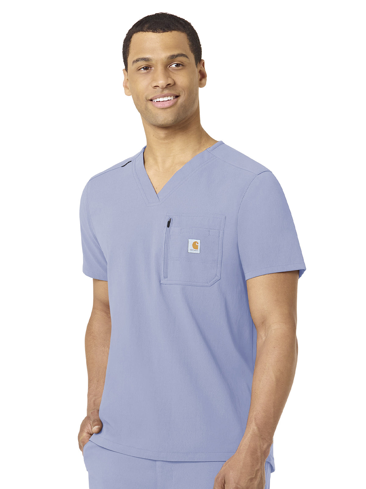 Men's Two-Pocket Modern Fit Tuck-In V-Neck Top - C15137 - Ceil Blue