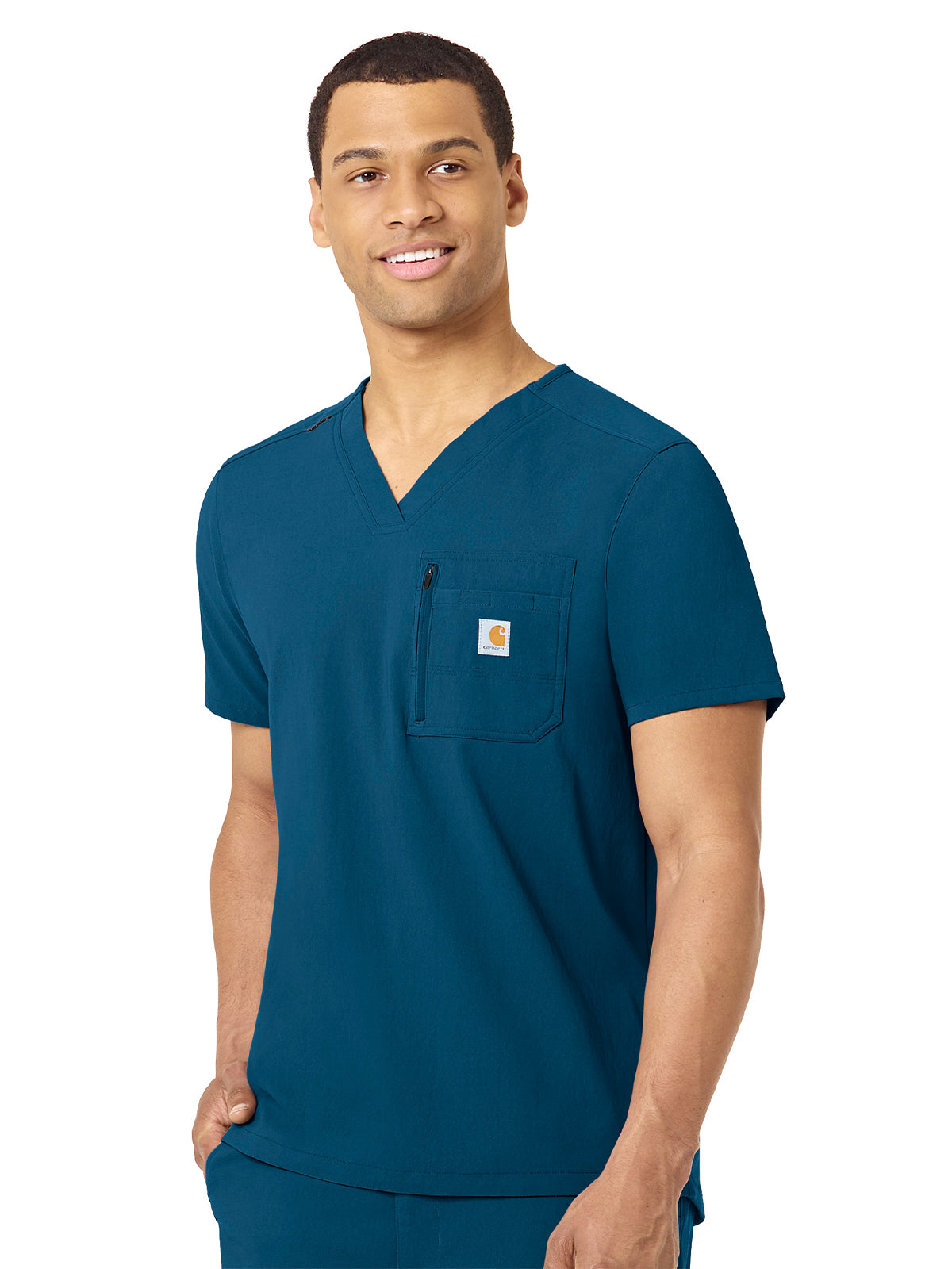 Men's Two-Pocket Modern Fit Tuck-In V-Neck Top - C15137 - Caribbean