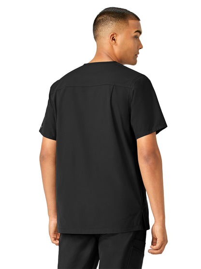 Men's Four-Pocket Modern Fit V-Neck Top - C16113 - Black