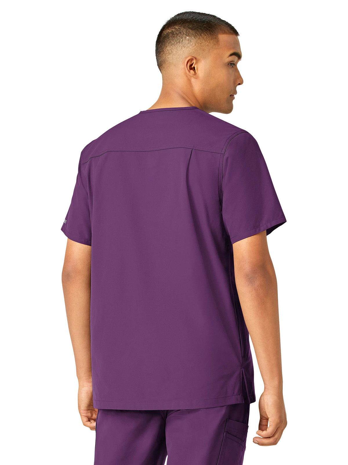 Men's Four-Pocket Modern Fit V-Neck Top - C16113 - Eggplant