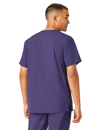 Men's Four-Pocket Modern Fit V-Neck Top - C16113 - Grape