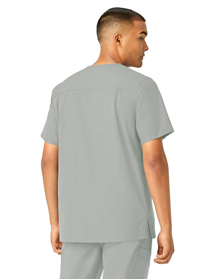 Men's Four-Pocket Modern Fit V-Neck Top - C16113 - Grey