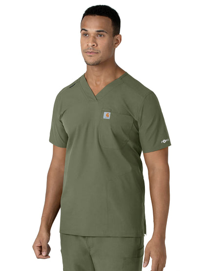 Men's Four-Pocket Modern Fit V-Neck Top - C16113 - Olive