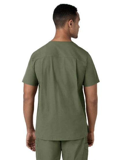 Men's Four-Pocket Modern Fit V-Neck Top - C16113 - Olive