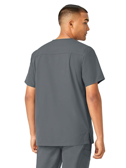 Men's Four-Pocket Modern Fit V-Neck Top - C16113 - Pewter