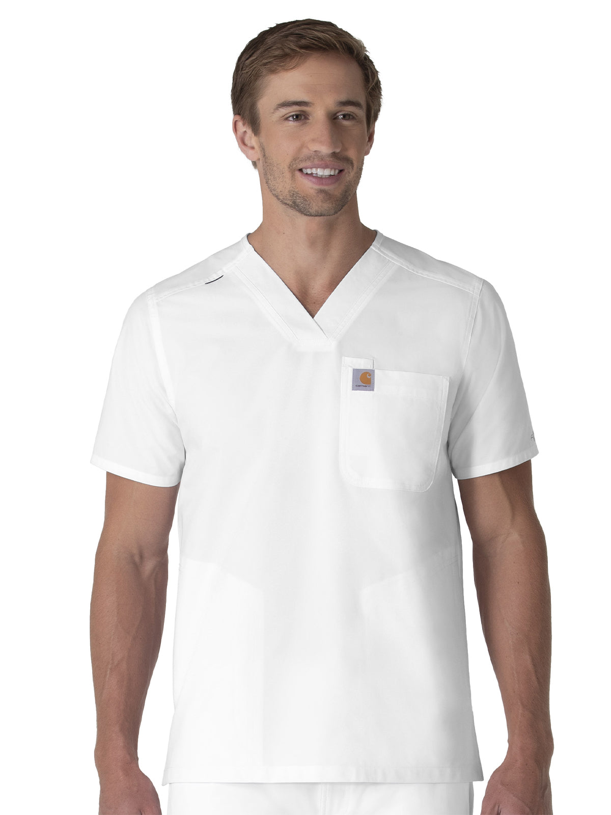 Men's Four-Pocket Modern Fit V-Neck Top - C16113 - White